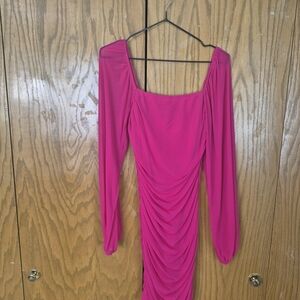 Elegant Pink Long Sleeve Dress